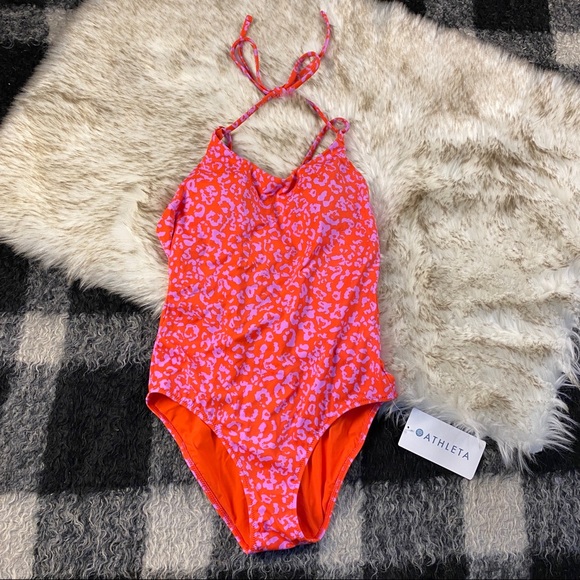 athleta leopard swim